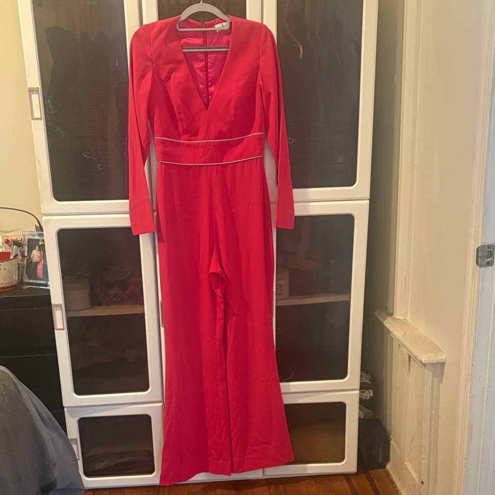 Red Long Sleeve Jumpsuit